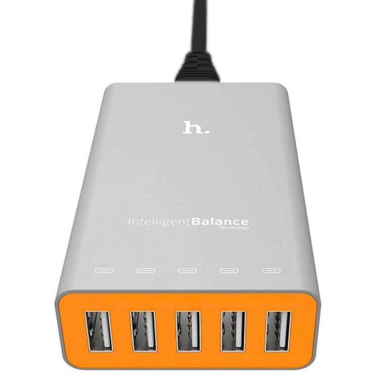 Adapter Sạc Hoco UH502 Xám 5 Cổng USB - Hàng Chính Hãng