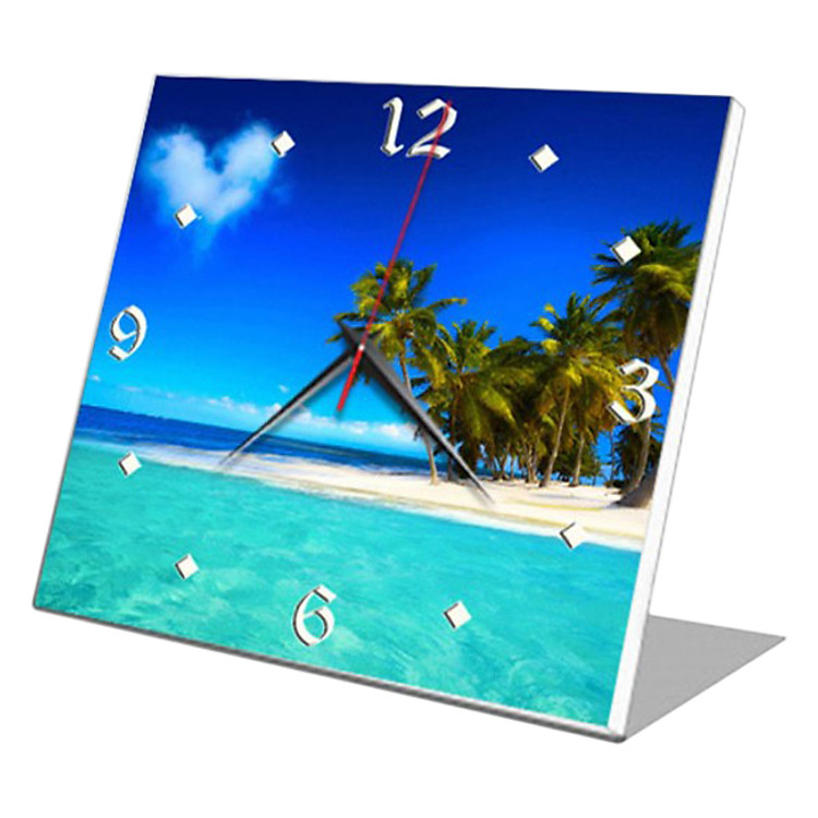 Đồng Hồ Để Bàn Biển Hawaii Vicdecor - DHB0030 - 15x15cm