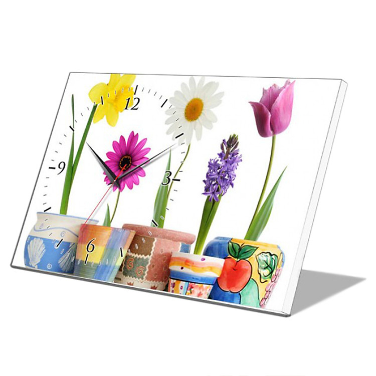 Đồng Hồ Để Bàn Hoa Đua Sắc 3 Vicdecor - DHB0041 - 15x25cm
