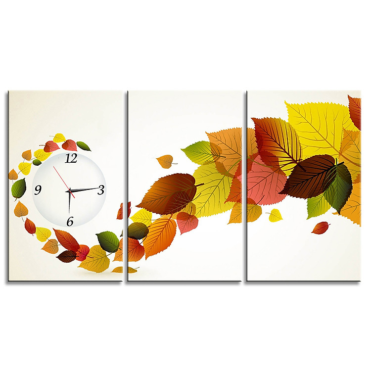 Tranh Đồng Hồ Vicdecor DHT0159 - Lá Nghệ Thuật