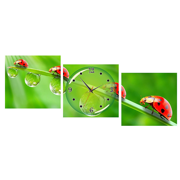 Tranh Đồng Hồ Vicdecor DHT0214 Bọ Đỏ 2