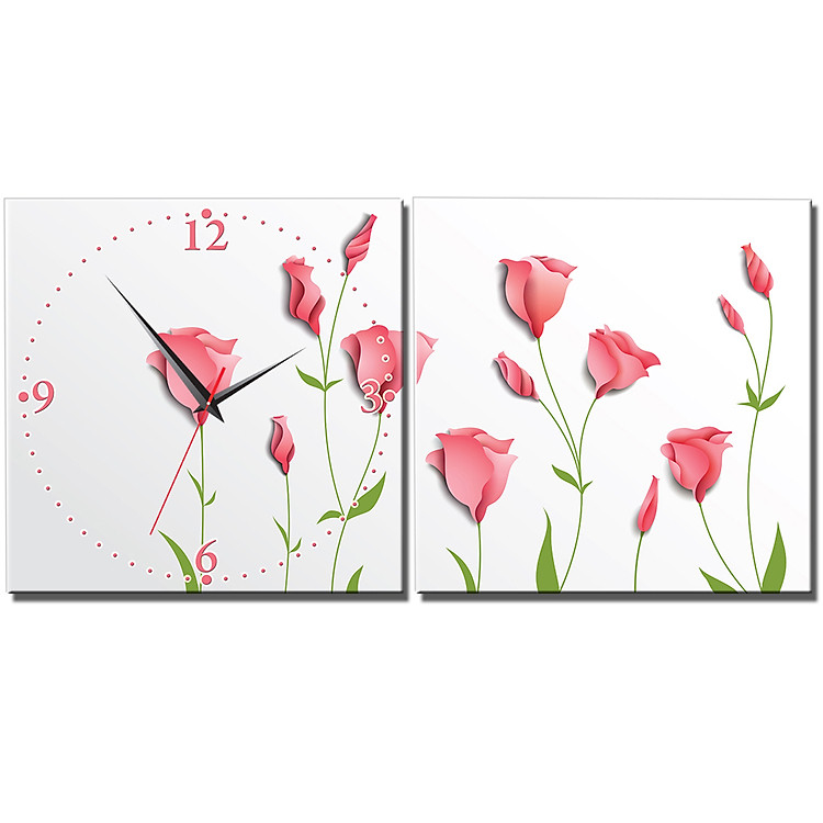Tranh Đồng Hồ Vicdecor DHT0225 Sắc Hồng