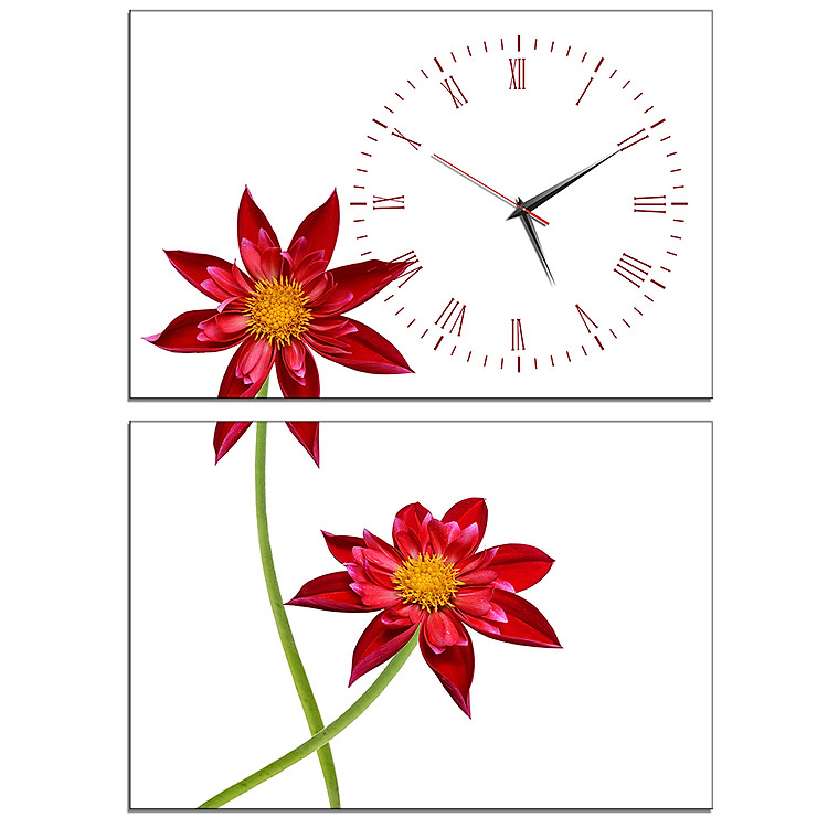 Tranh Đồng Hồ Vicdecor DHT0244 – Hoa Cúc Đỏ