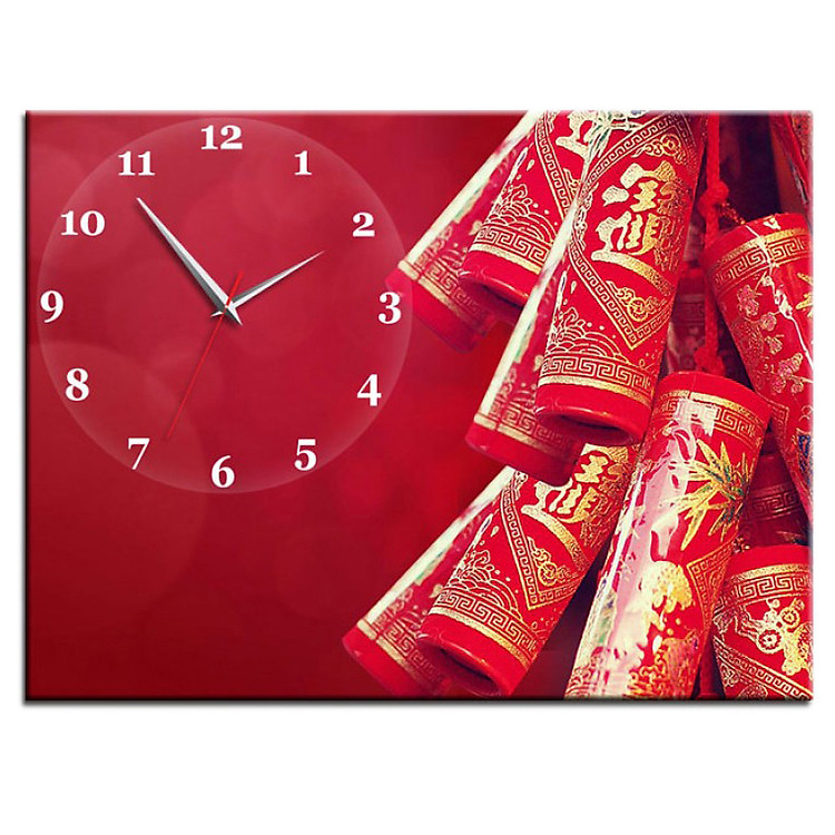 Tranh Đồng Hồ Vicdecor DHT0254 – Pháo Hoa Ngày Tết