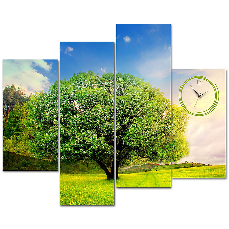 Tranh Đồng Hồ Vicdecor DHT0260 – Đồng Xanh