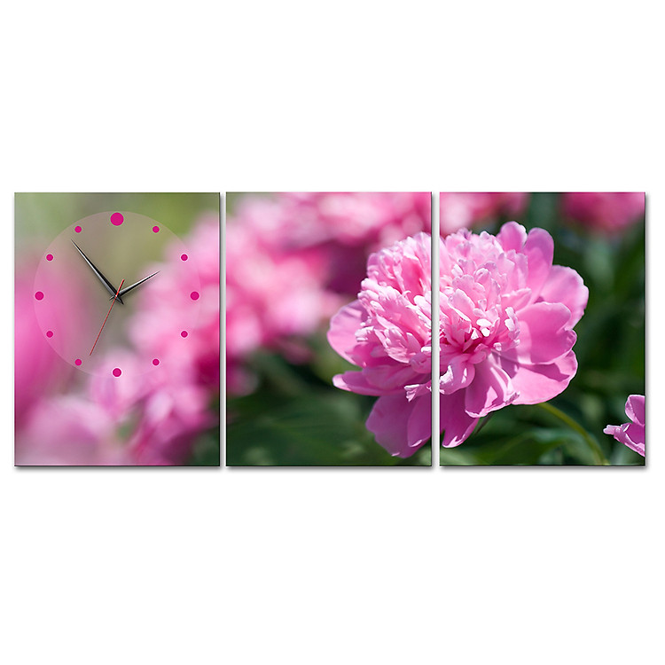 Tranh Đồng Hồ Vicdecor DHT0262 – Mẫu Đơn 2