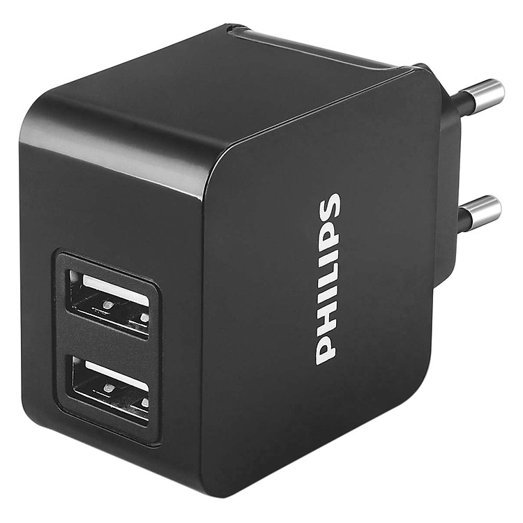 Adapter Sạc Philips DLP2307 2 Cổng USB - Hàng Chính Hãng