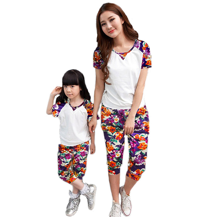 Combo Bộ Đồ Mặc Nhà Mẹ Bé CIRINO CB_DOMACNHA_TPTIM_S4 - Trắng Phối Tím