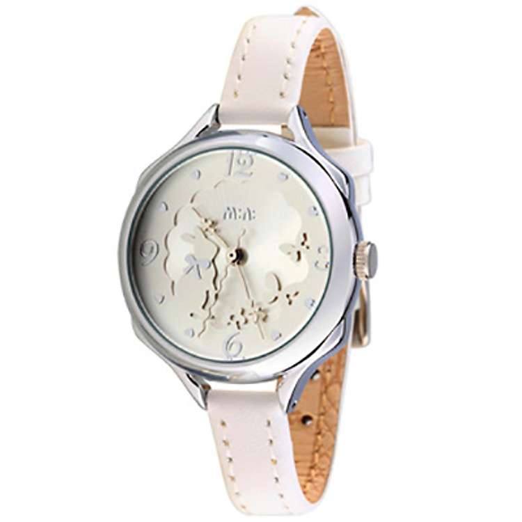 Đồng Hồ Bé Gái Dây Da MINI MN989 - Trắng