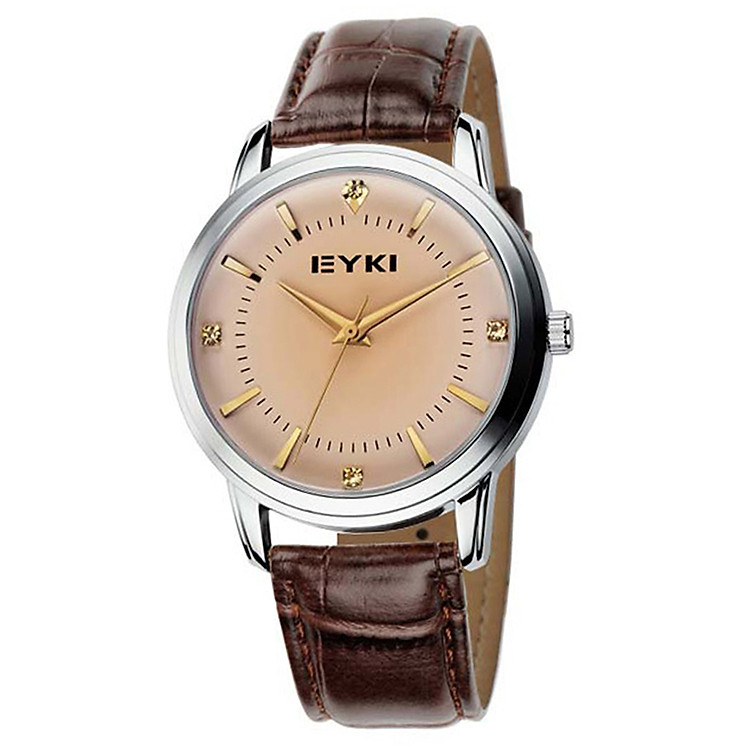 Đồng Hồ Nam Dây Da Eyki EET8599G (40mm) - Nâu Mặt Nâu