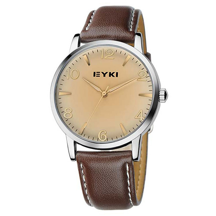 Đồng Hồ Nam Dây Da Eyki EET8621G (40mm) - Nâu Mặt Nâu