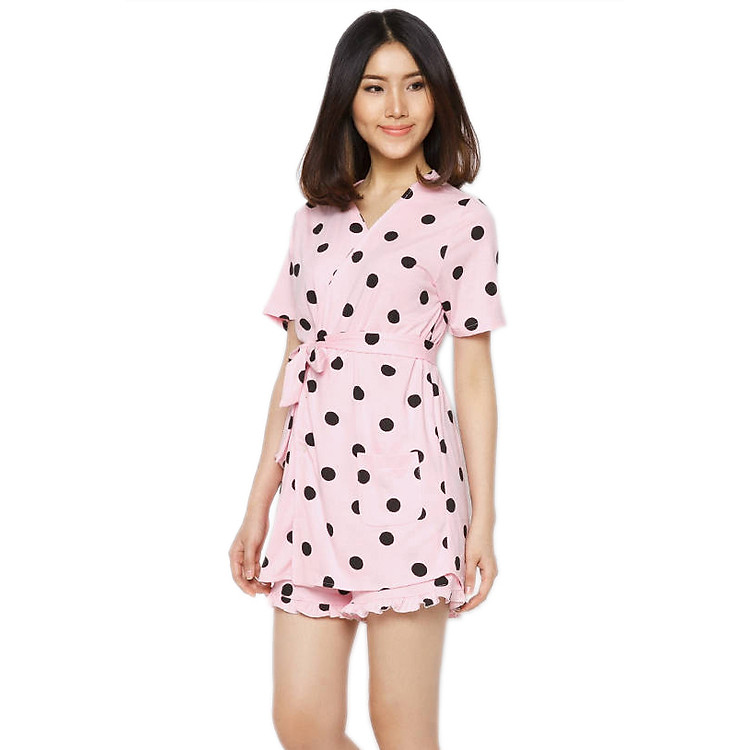 Đồ Bộ Thắt Lưng Quần Short Labelle DP4 - Hồng