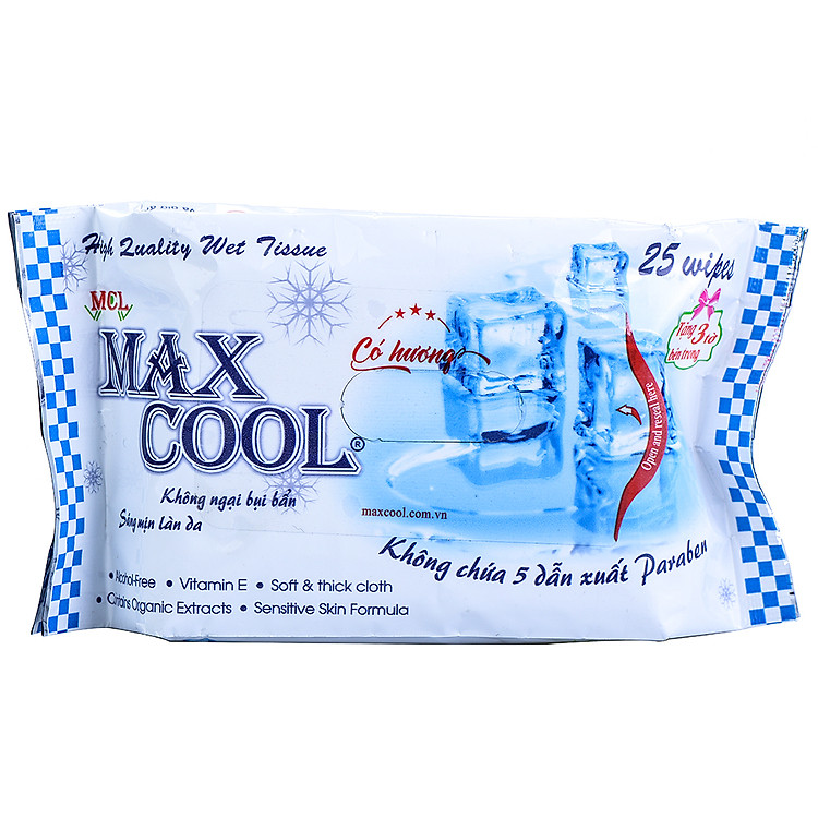 Khăn Ướt MaxCool Có Hương 25 Tờ