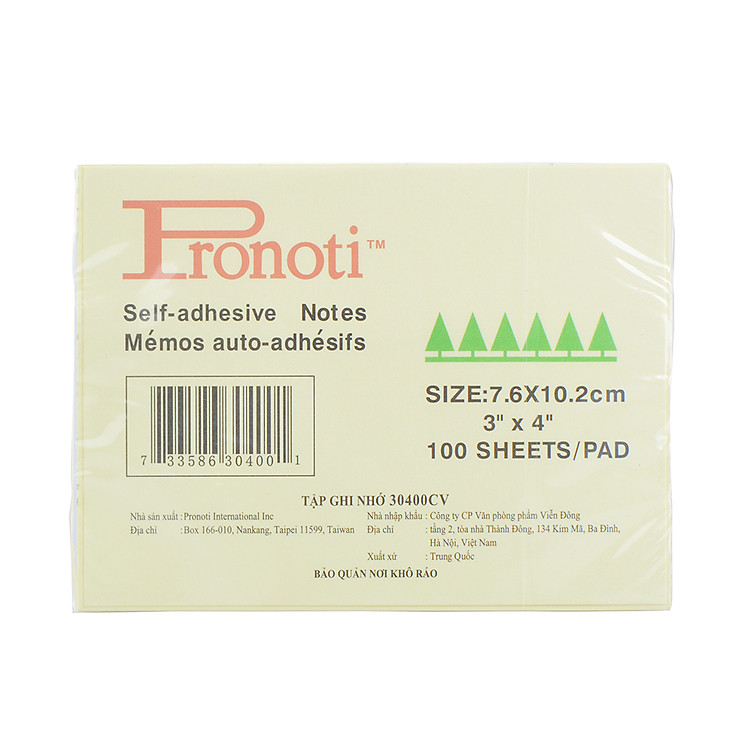 Giấy Note Vàng Pronoti 3×4