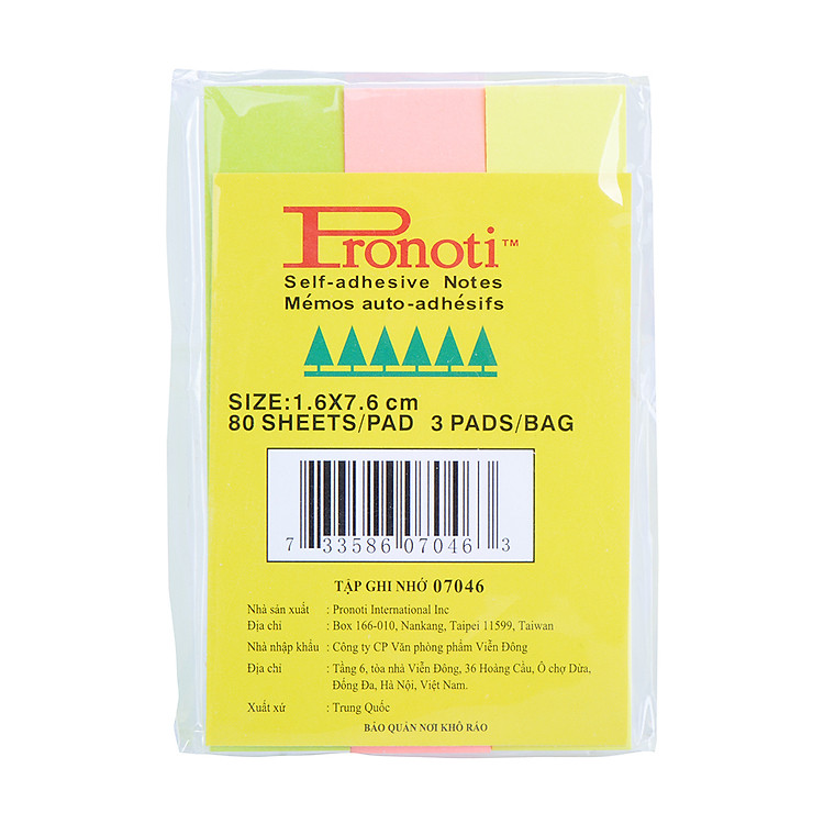 Giấy Note 3 Màu Dạ Quang Pronoti