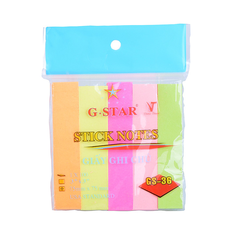 Giấy Note 5 Màu Dạ Quang G-Star