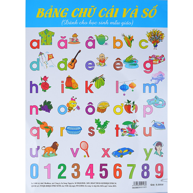 Sách Tranh Bảng Chữ Cái Và Số (Dành Cho Học Sinh Mẫu Giáo)