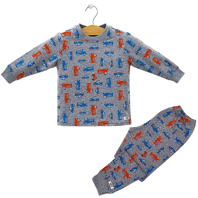 Bộ Đồ Dài Bé Trai In Hình Xe Kavio Kids BS11-N1 - Xám