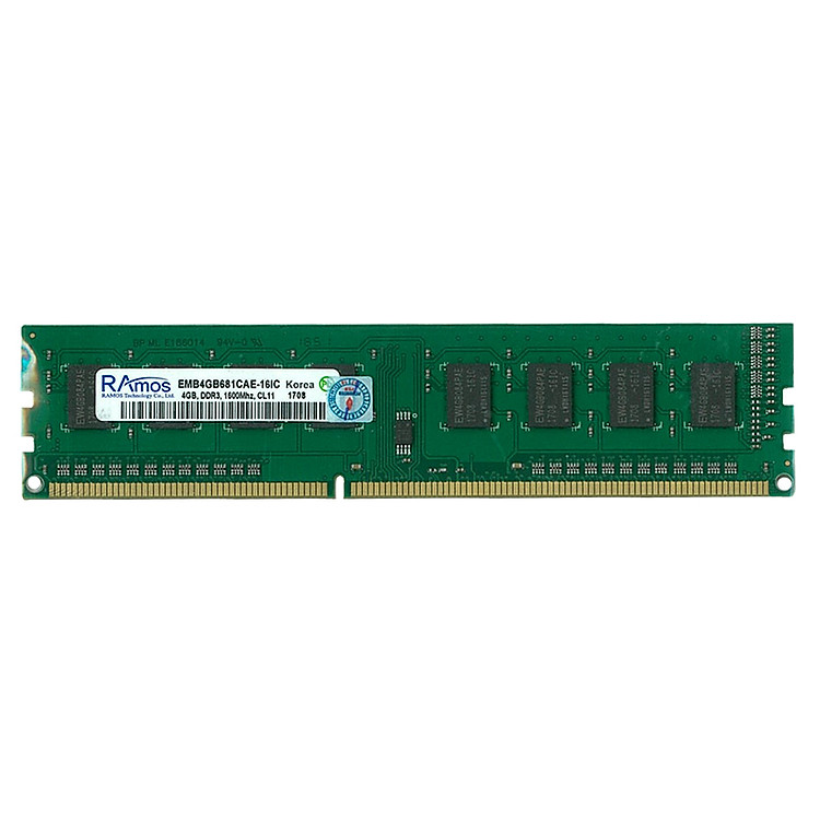 RAM RAMOS DDR3 For Desktop Bus 1600 Bulk 04GB RM3U1600W4G11-B - Hàng Chính Hãng
