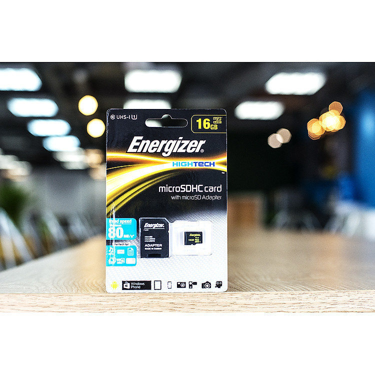 Thẻ Nhớ Energizer 16GB Micro SDHC Class 10 Up To 80mb/s (Kèm Adapter) FMDABH016A - Hàng Chính Hãng