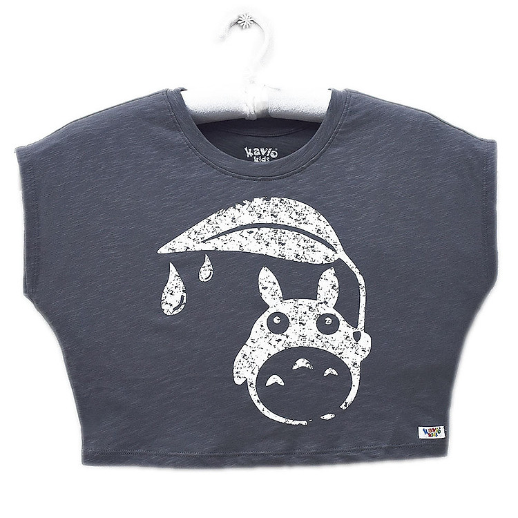 Áo Thun Lửng Sát Nách Bé Gái In Hình Tottoro Kavio Kids GL19-N2 - Xám
