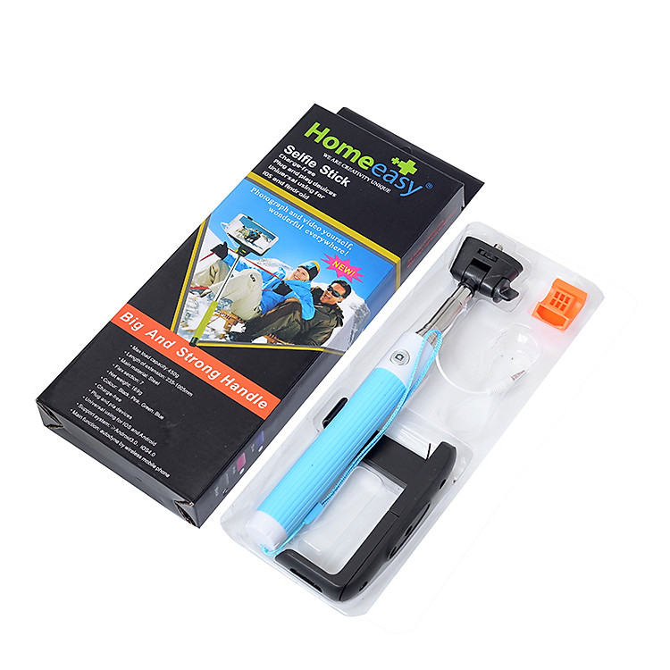 Gậy Chụp Hình Homeeasy Z07-5 - Nút Bấm Trên Thân - Xanh - Hàng Chính Hãng