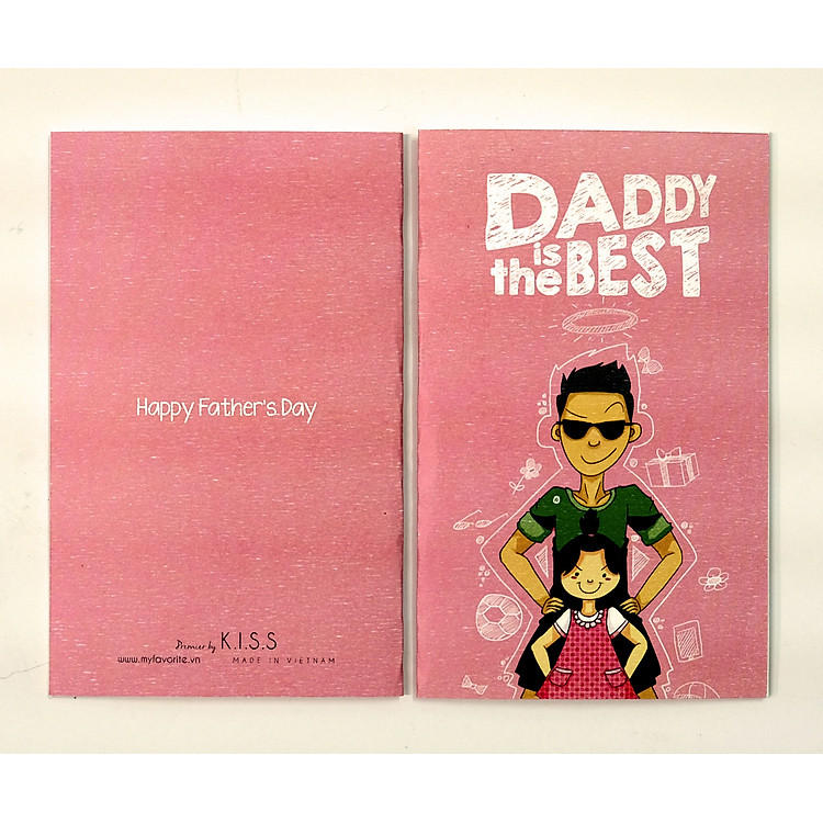 Thiệp Father's Day K.I.S.S - Hồng