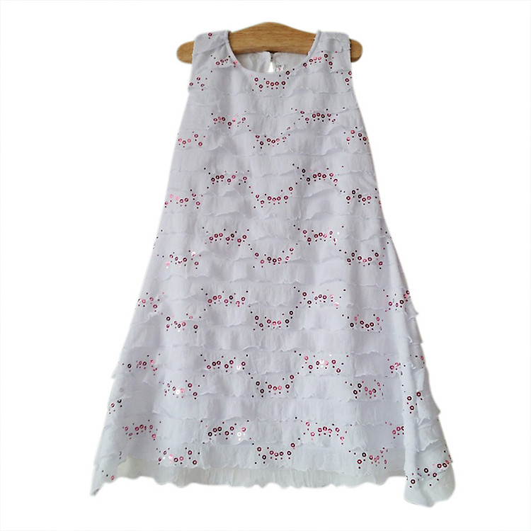 Đầm Sát Nách Bé Gái Xếp Tầng Cirino DST_TKS – Trắng