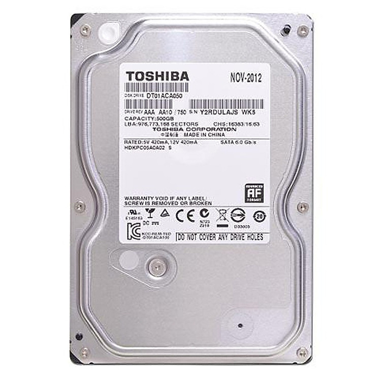 Ổ Cứng Trong Toshiba 500GB/32MB/7200rpm/3.5 - DT01ACA050 - Hàng chính hãng