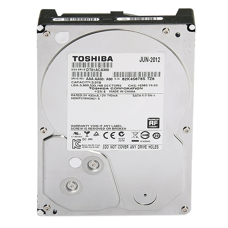 Ổ Cứng HDD Toshiba 3TB/64MB/7200rpm/3.5 - HDWD130UZSVA - Hàng chính hãng