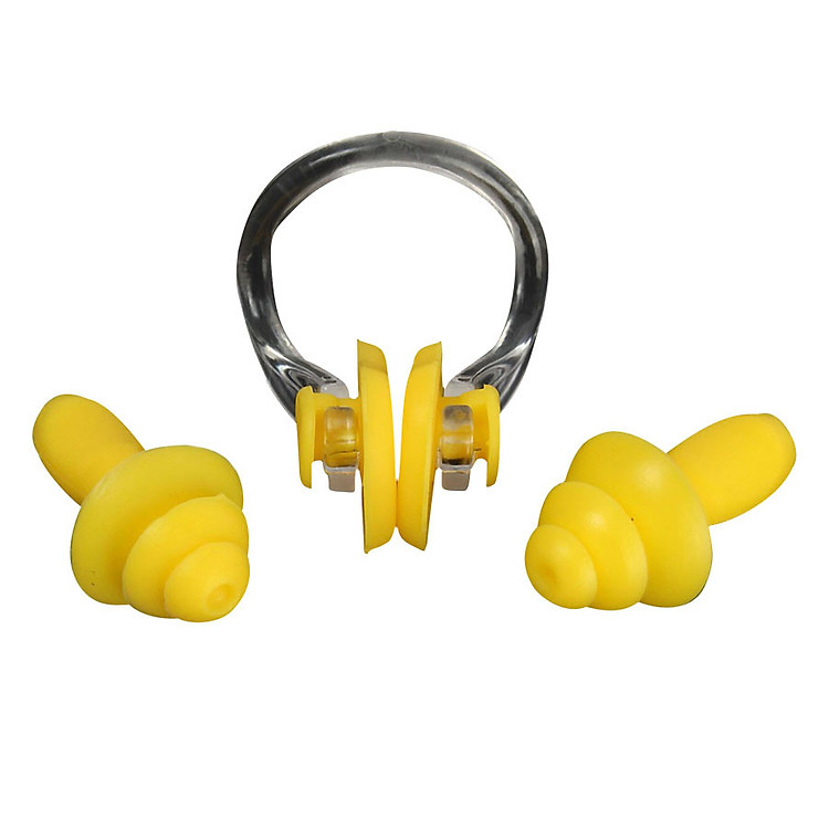 Bộ Bịt Tai Và Kẹp Mũi Chống Nước POPO EN-Yellow - Vàng