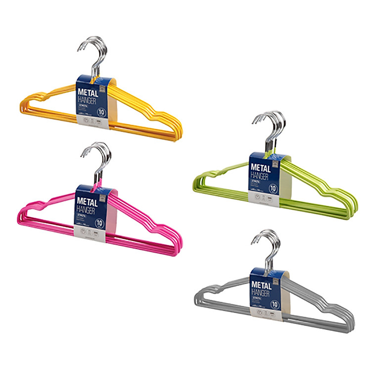 Bộ 10 Móc Treo Quần Áo Ettom Bằng Kim Loại Bọc Nhựa PVC Lock & Lock ETM376