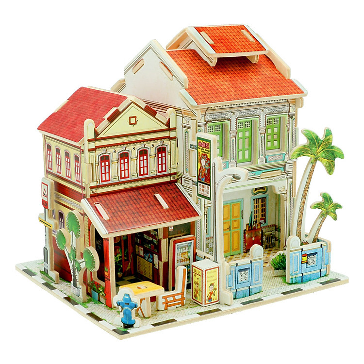 Mô Hình Gỗ 3D Robotime - Singapore Antique Street F146
