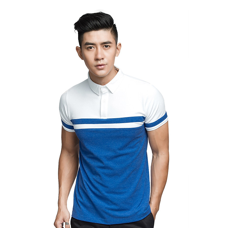 Áo Polo Nam F2 Fashion F2-POM-T163 - Trắng Xanh