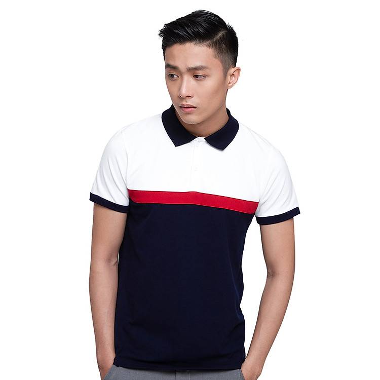 Áo Polo Nam F2 Fashion F2-POM-T-139 - Trắng Xanh Đen