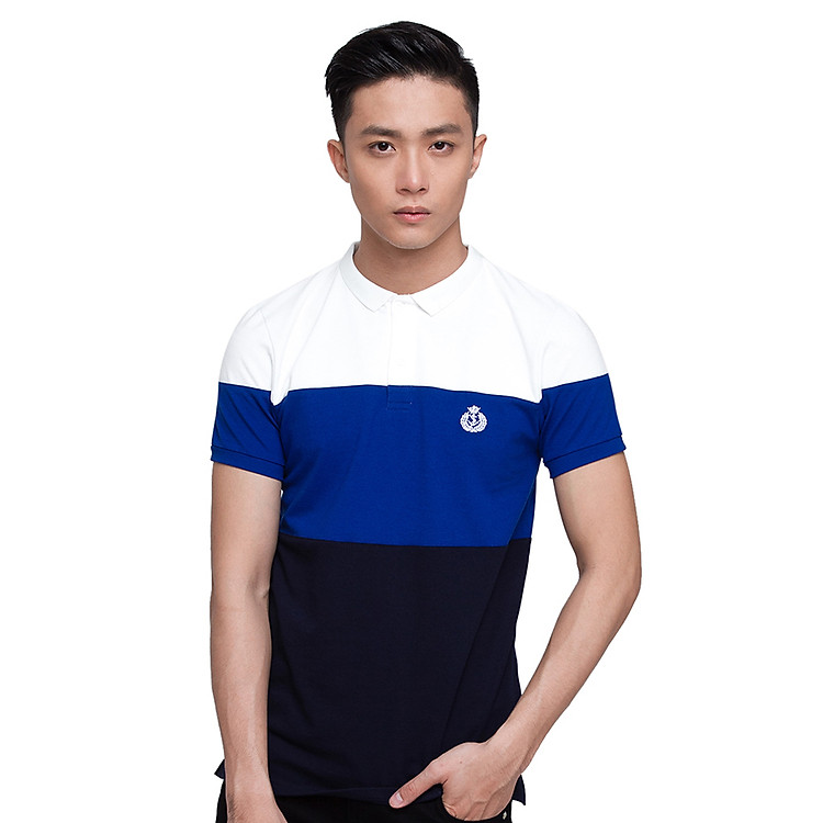 Áo Polo Nam F2 Fashion F2-POM-T-140 - Trắng Xanh Đen