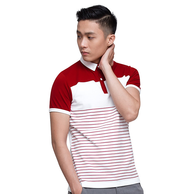 Áo Polo Nam F2 Fashion F2-POM-T173 - Trắng Đỏ