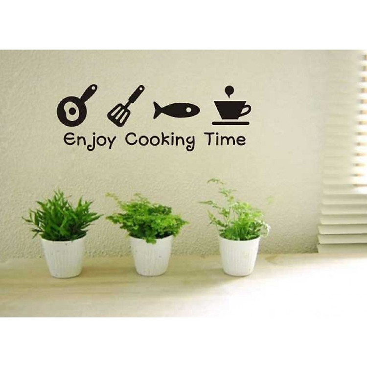 Decal Dán Tường NineWall Enjoy Cooking Time DK020