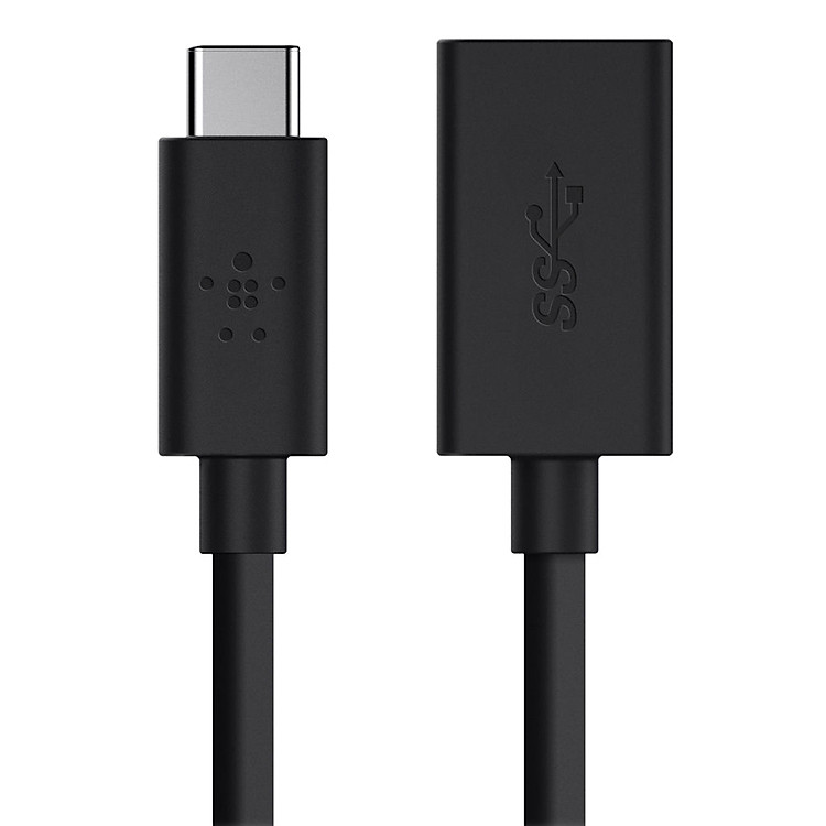 Dây Cáp Chuyển Đổi 3.0 USB-C Sang USB-A Belkin F2CU036BTBLK 14cm (Đen) - Hàng Chính Hãng