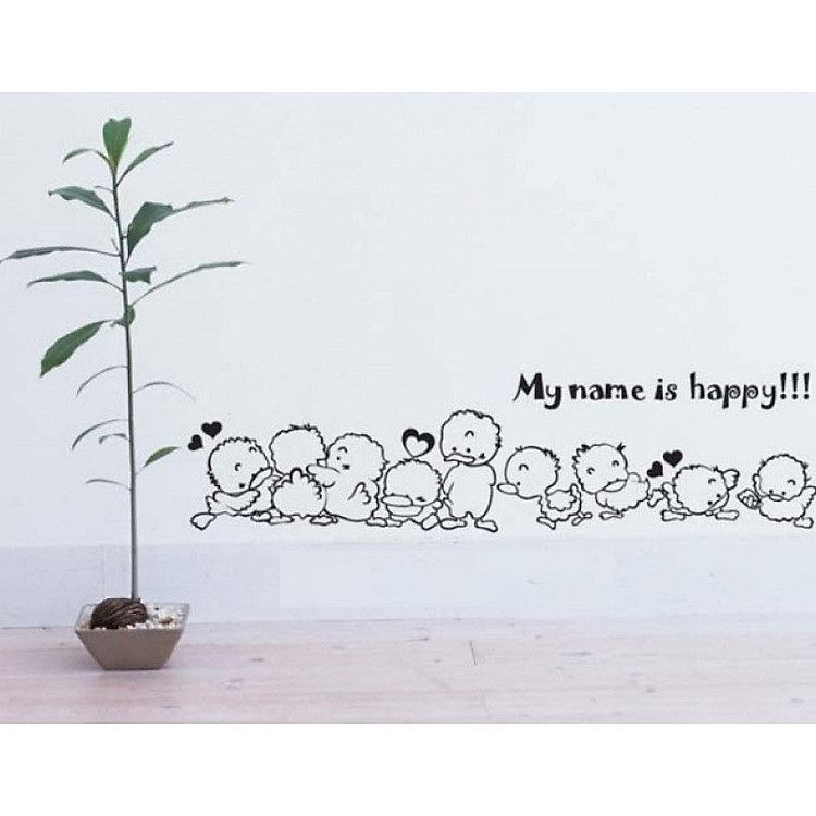 Decal Dán Tường NineWall My name is Happy BA013