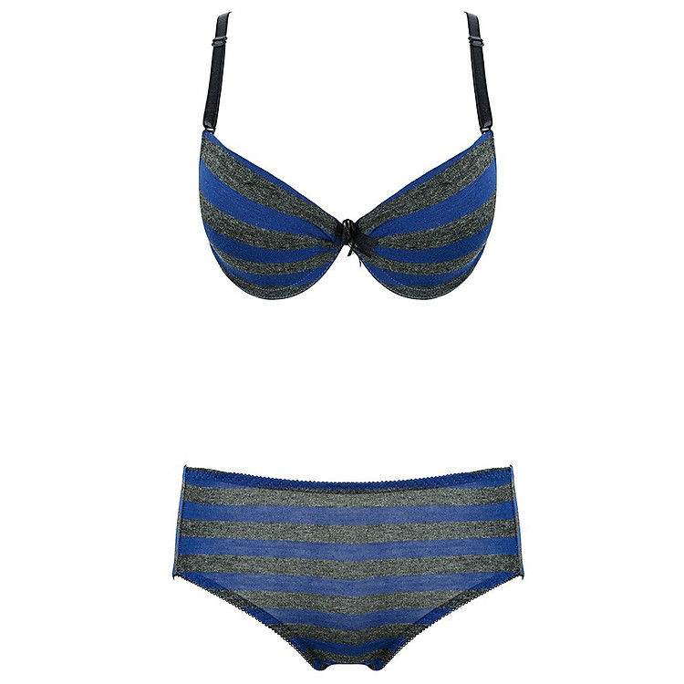 Bộ Đồ Lót Nữ Sọc Jazzy FBL01 - Xám Xanh