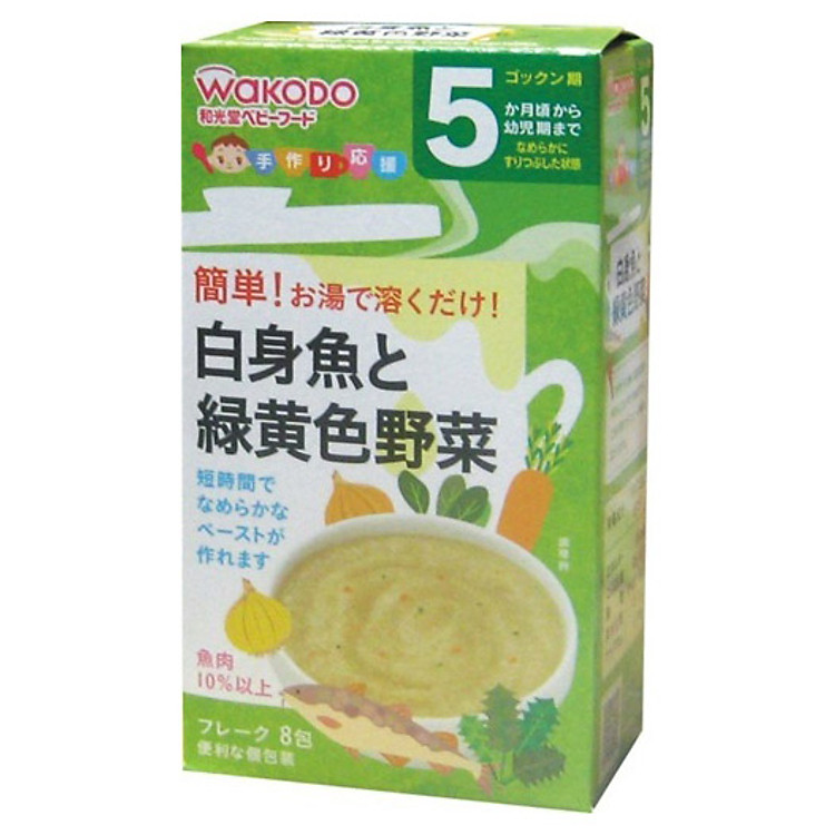 Bột Cá Tuyết Rau Wakodo FC11 (Cho Bé 5 Tháng Trở Lên)