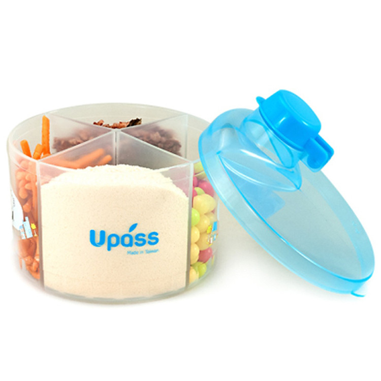Hộp Chia Sữa Tròn 4 Ngăn Không BPA Upass UP8005CX – Xanh Da Trời