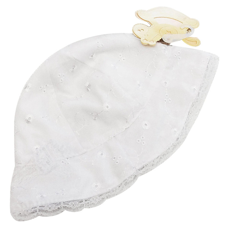 Mũ Tai Bèo Viền Ren Cho Bé Gái Luvable Friends FH7517 - Trắng