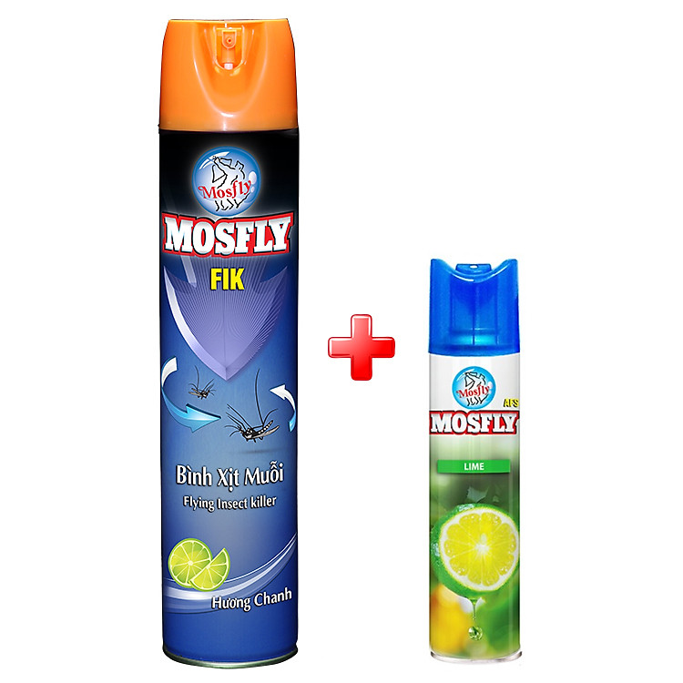 Bình Xịt Muỗi Mosfly FIK Hương Chanh (600ml) - Tặng Xịt Phòng
