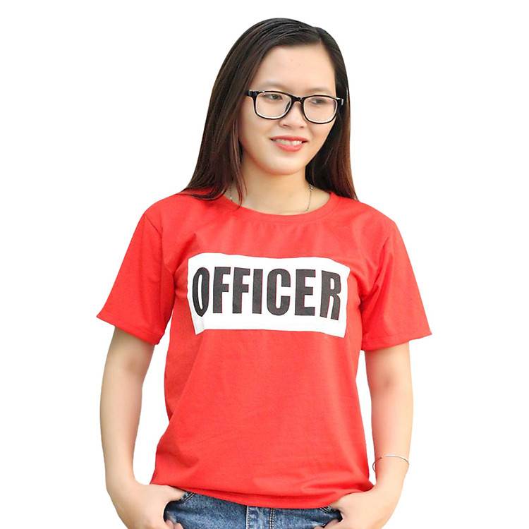 Áo Thun Form Rộng Officer T&D Màu Đỏ D76