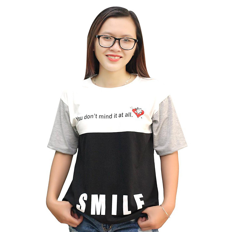Áo Thun Form Rộng Phối Màu Smile T&D D70