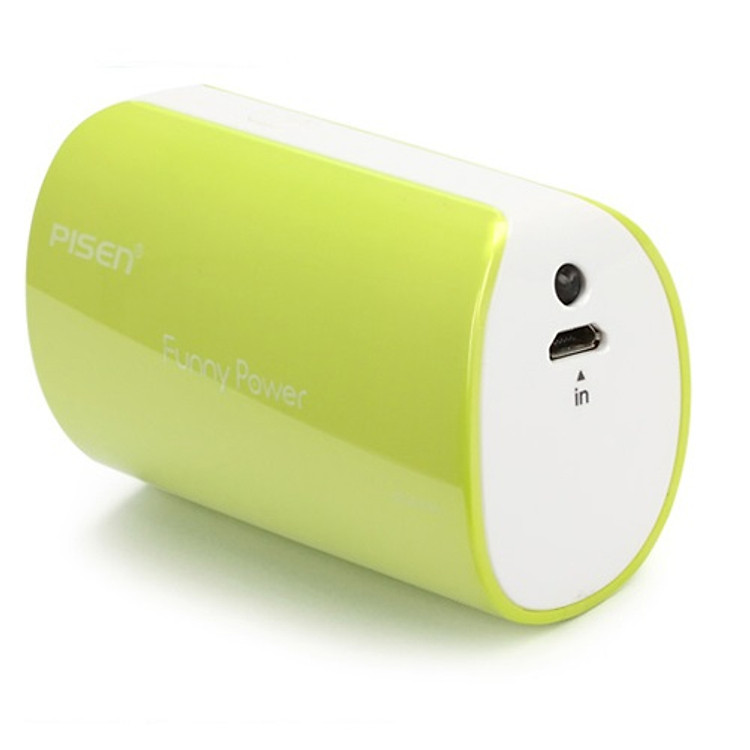 Sạc Dự Phòng Pisen Funny Power 5000mAh - Xanh Lá - Hàng Chính Hãng