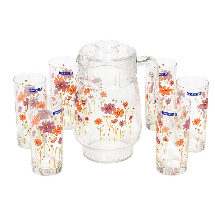 Bộ Bình Ly Thủy Tinh Luminarc 7 Món Country Flower G1959