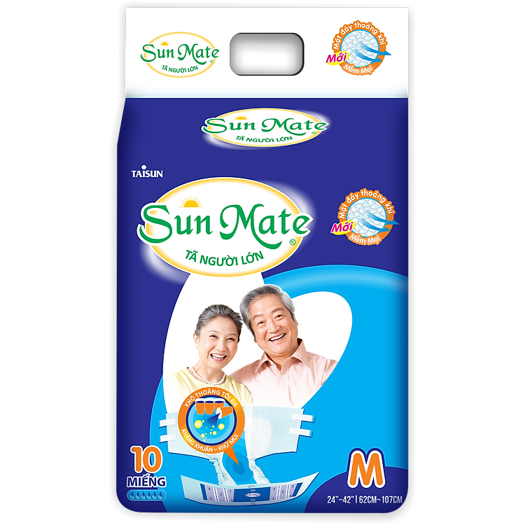 Tã Dán Người Lớn SunMate AX2 Size M10 (10 Miếng)